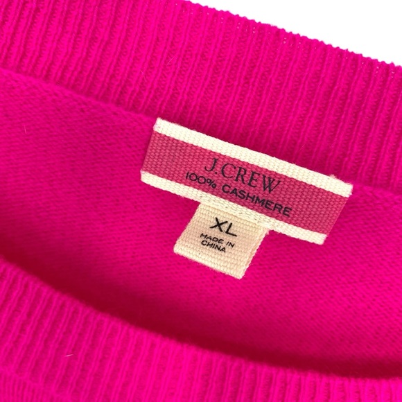 J. Crew Women’s Hot Pink Cashmere Sweater Crewneck - Picture 3 of 6